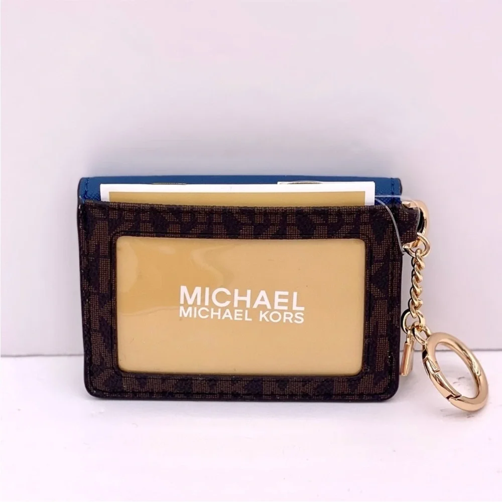 Michael Kors Blue and Gray Card Holder